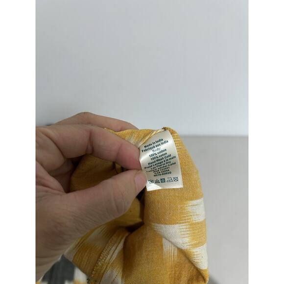 The Odells Anthropologie Jumpsuit Romper Ikat Cotton Size LG Yellow Boho Summer - Picture 9 of 10